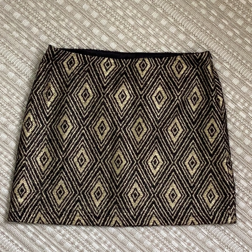 Metallic Gold and Black Mini Skirt